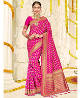 Pink Banarasi Art Silk Woven Saree